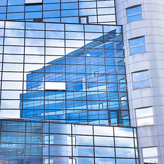 Image showing Modern facade of glass and steel.