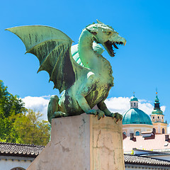 Image showing Dragon bridge, Ljubljana, Slovenia, Europe.