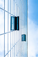 Image showing Modern facade of glass and steel.