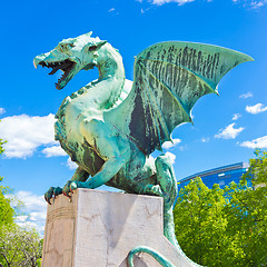 Image showing Dragon bridge, Ljubljana, Slovenia, Europe.