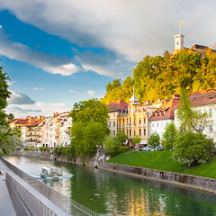 Image showing Medieval houses of Ljubljana, Slovenia, Europe.