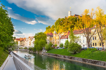 Image showing Medieval houses of Ljubljana, Slovenia, Europe.