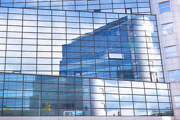 Image showing Modern facade of glass and steel.