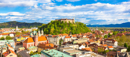 Image showing Panorama of Ljubljana, Slovenia, Europe.