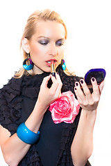 Image showing Beautiful lady with a lipstik.