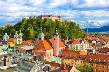 Image showing Panorama of Ljubljana, Slovenia, Europe.