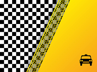 Image showing Checkered background design with tire tread