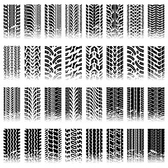 Image showing Set of tileable tire track patterns