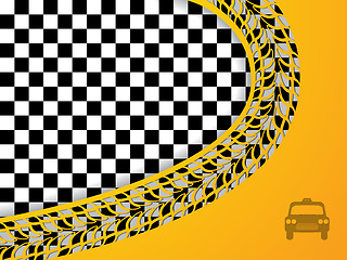 Image showing Abstract taxi design with checkered background