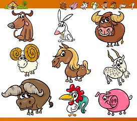 Image showing farm animals set cartoon illustration