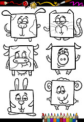 Image showing cute animals cartoon coloring book