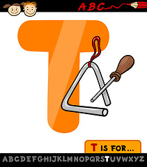 Image showing letter t with triangle cartoon illustration