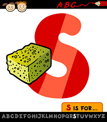 Image showing letter s with sponge cartoon illustration