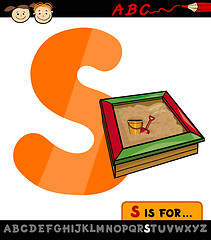 Image showing letter s with sandbox cartoon illustration