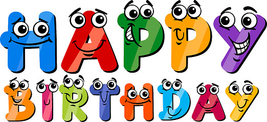 Image showing happy birthday cartoon sign