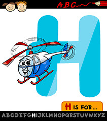 Image showing letter h helicopter hat cartoon illustration