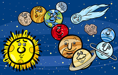 Image showing solar system planets cartoon illustration