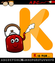 Image showing letter k for kettle cartoon illustration