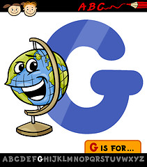 Image showing letter g with globe cartoon illustration