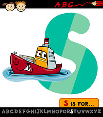 Image showing letter s with ship cartoon illustration