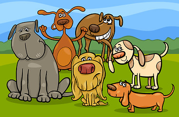 Image showing funny dogs group cartoon illustration