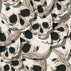 Image showing Grunge seamless  skulls pattern