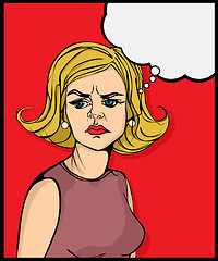 Image showing Retro looking angry woman