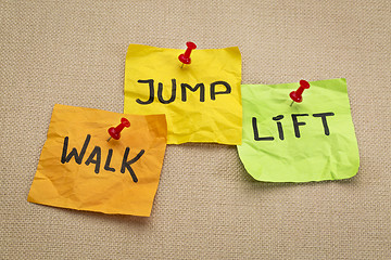 Image showing walk, jump, lift - fitness concept