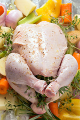 Image showing Oven ready chicken high angle