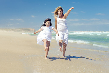 Image showing Playing on the beach