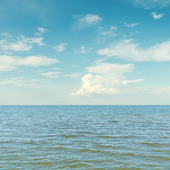 Image showing blue sky with clouds over sea