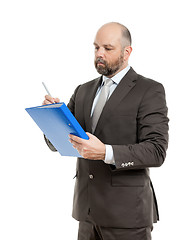 Image showing business man with blue folder