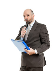 Image showing business man with blue folder
