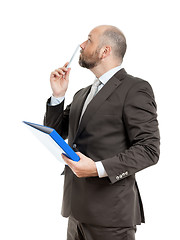 Image showing business man with blue folder