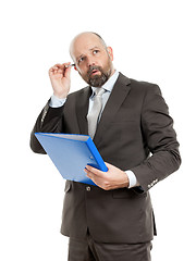 Image showing business man with blue folder