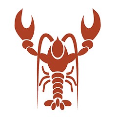 Image showing silhouette of red lobster