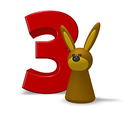 Image showing number three and rabbit