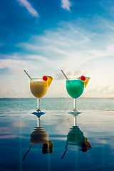 Image showing Cocktail near the swimming pool