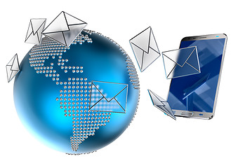 Image showing e-mail or sms sent to the mobile phone