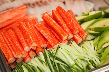 Image showing surimi, fish avocado for sushi