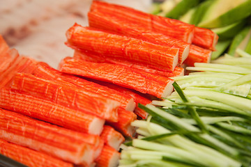 Image showing surimi, fish avocado for sushi