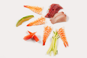 Image showing Japanese seafood for sushi