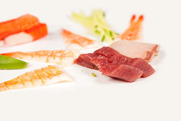 Image showing Japanese seafood for sushi