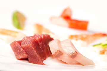 Image showing Japanese seafood for sushi