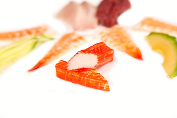 Image showing Japanese seafood for sushi
