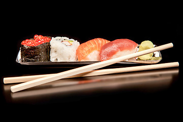 Image showing Japanese seafood sushi