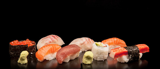 Image showing Japanese seafood sushi