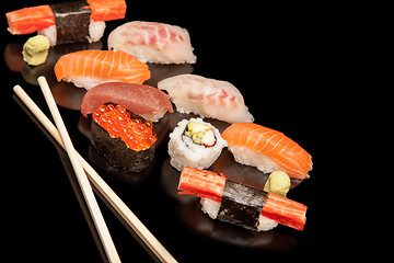 Image showing Japanese seafood sushi