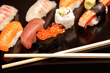 Image showing Japanese seafood sushi