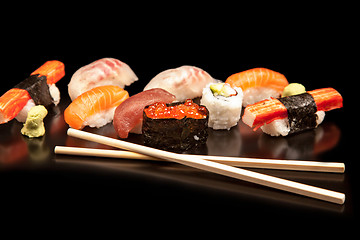 Image showing Japanese seafood sushi